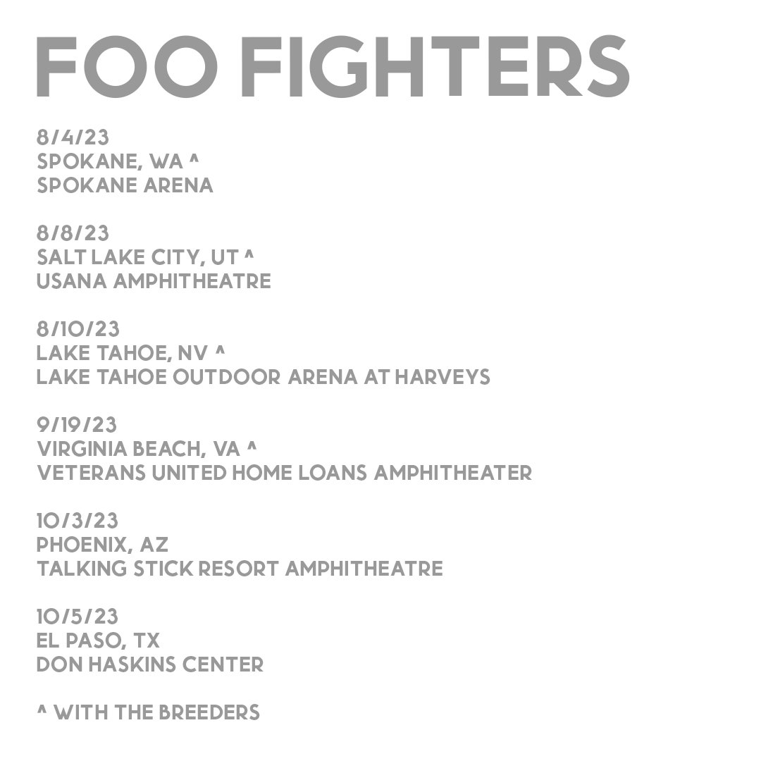 Foo Fighters Tour Dates